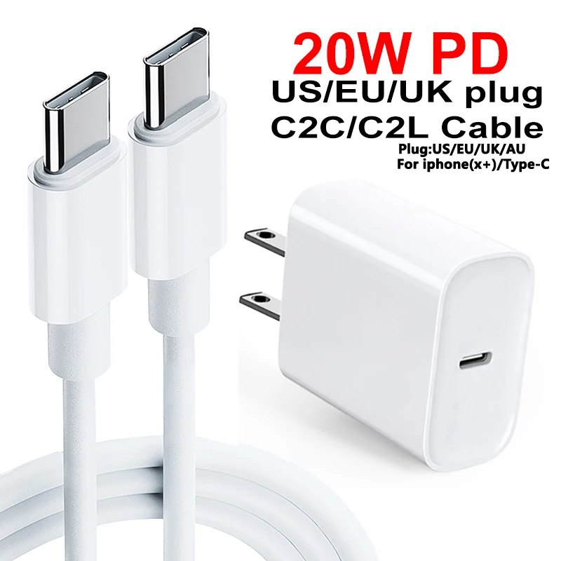 PD 20W Charger Type C for iPhone 12 11 Pro huawei Samsung smart Phone EU/US/AU/UK plug Fast Quick Charge | Мобильные телефоны и