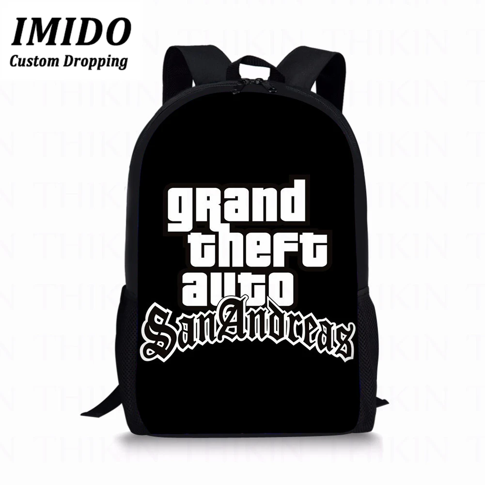 IMIDO Симпсон GTA печатные школьные рюкзаки для мальчиков и девочек аниме детские школьные сумки женские повседневные Рюкзаки Женские Mochila - Цвет: WLL4607