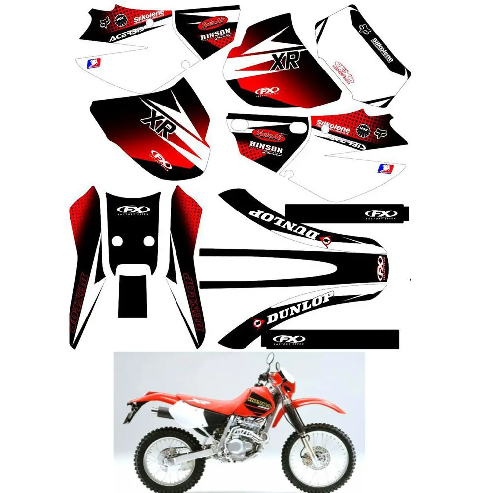 

For HONDA XR250 1995 1996 1997 1998 1999 2000 2001 2002 Customized Number Graphics Backgrounds Stickers Kit Decal