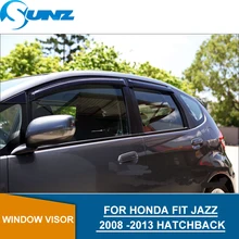 Автомобильный Дверной козырек для HONDA FIT JAZZ 2008-2013 Черный оконный протектор для HONDA FIT JAZZ 2008-2013 хэтчбек SUNZ