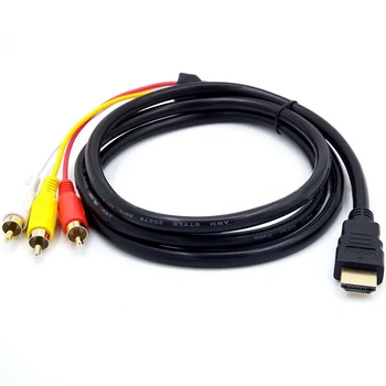 

1.5m HDMI to 3 RCA Video Audio AV Adapter Cable 3RCA Stereo Converter Component for TV DV DVD PC Laptop