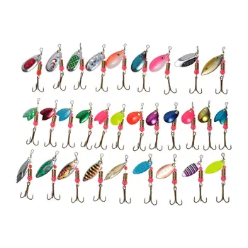 

Lixada 30 PCS Paillette Metal Fishing Lures Sequins Shell Spinner Baits Hooks Tackle Salmon Bass Pesca Sequins Lure
