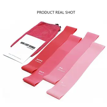 

Pink Four-Piece Yoga Latex Pull Resistance Band Fitness Rubber Exercise Rubber Ring Latex Yoga Gym Strength Training Rally