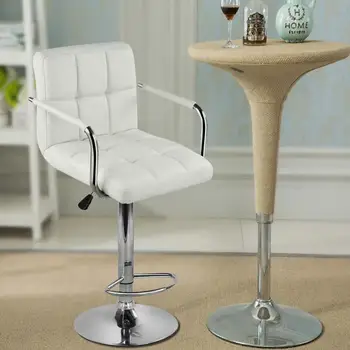 

2PC Soft Sponge Barstool With Armrests Six-compartment Cushion Adjustable Bar Chair Lift Handle Metal Footrest Leisure Chair HWC