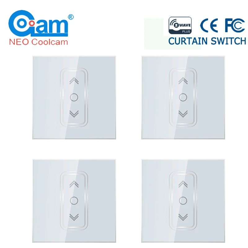 Curtain Switch 4PSC NEO Coolcam 4 шт./лот умный дом Z Wave Plus умная штора переключатель для Электрический моторизованный занавес слепой Ролик затвора ЕС 868,4 МГц - Цвет: Curtain Switch 4PSC