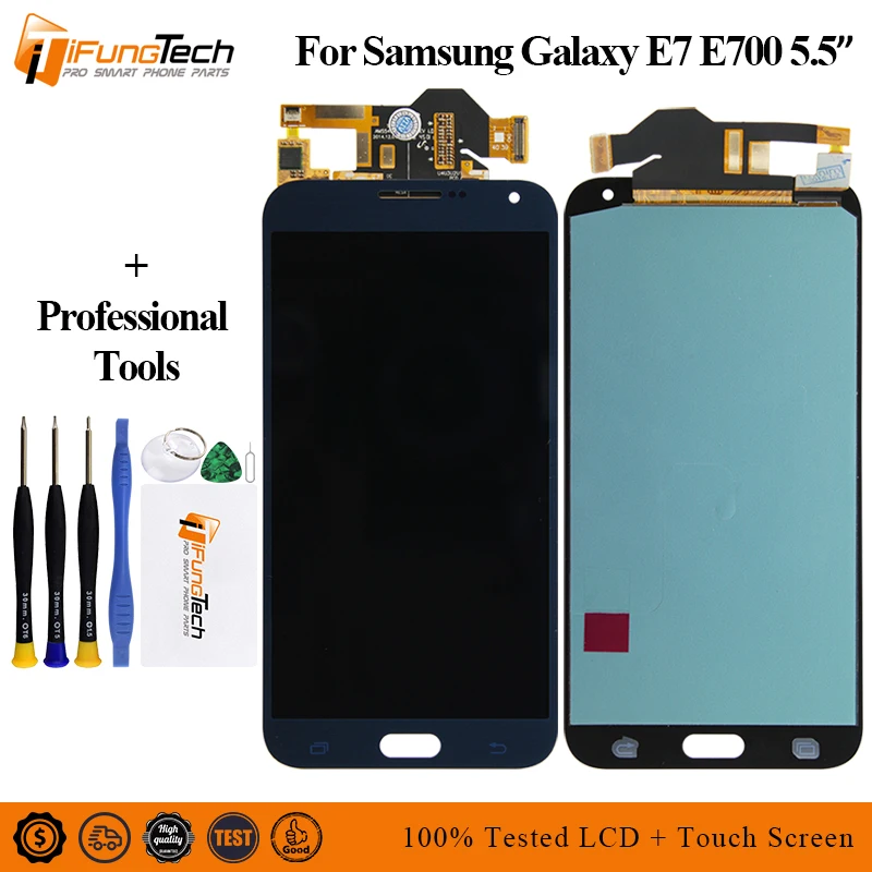 ЖК-дисплей для Samsung Galaxy E7 E700 E700F E7000 E7009 ЖК-дисплей с сенсорным экраном дигитайзер сборка Замена E700 ЖК-дисплей