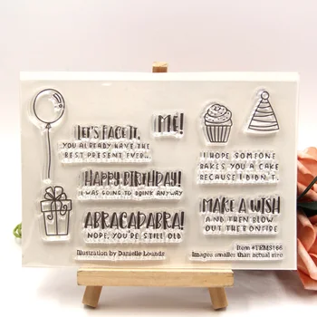 

KLJUYP Happy Birthday Transparent clear stamp for DIY Scrapbooking/Card Making/Kids Christmas Fun Decoration Supplies