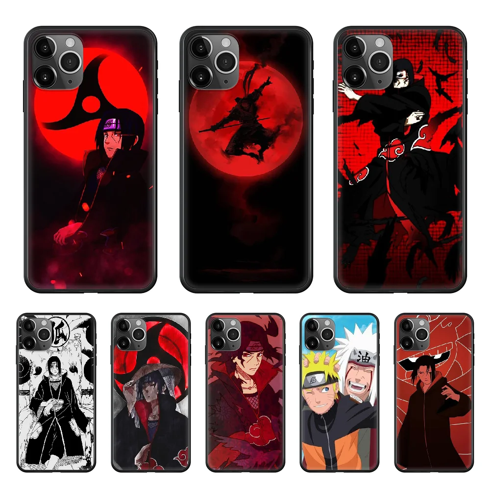 

Anime Naruto Style Case Phone Case cover For Iphone 12 11 8 7 XR PLUS X XS PRO SE 2020 MAX black waterproof luxury funda