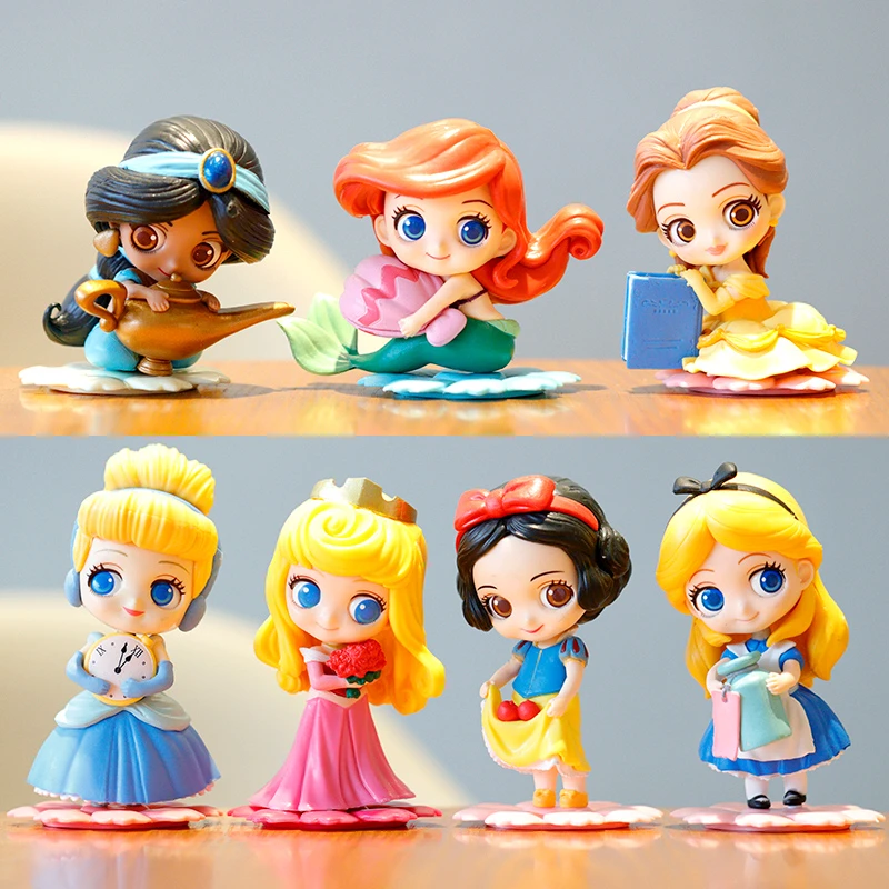 ディズニープリンセスの人魚 白雪姫 漫画 ジャスミン 漫画 ケーキの装飾 誕生日パーティーのためのおもちゃのディズニープリンセス人形 Aliexpress