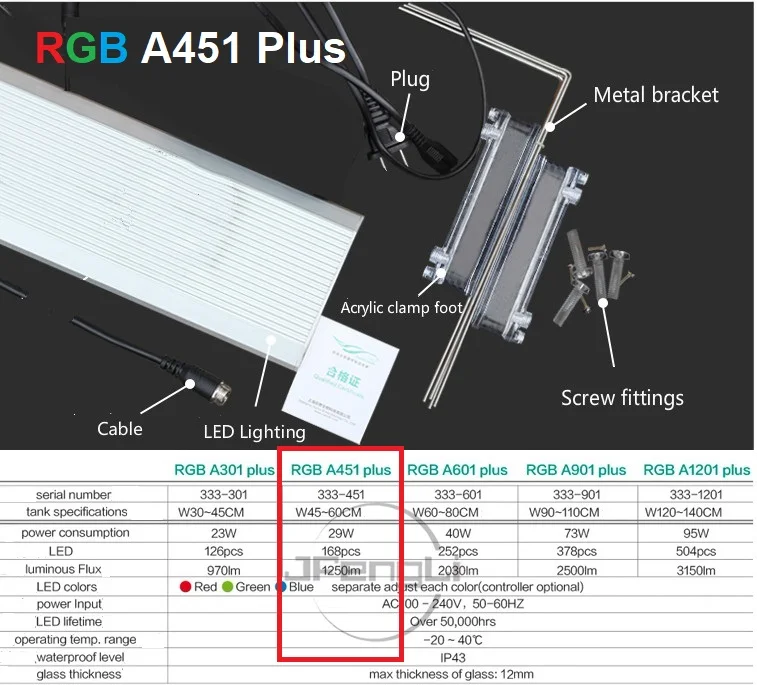 RGB A451PLUS Chihiros RGB A plus серия растение светодиодный светильник стиль ada 3 в 1 лампа восхода солнца захода солнца таймер водяное растение для аквариума аквариум commander 4 - Цвет: RGB A451PLUS