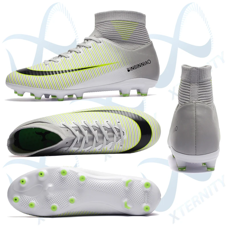 Hot Sale Classical Soccer Shoes Men's Football Boots Sneakers Waterproof High Ankle AG/TF Soccer Cleats Boys Outdoor Sport Shoes - Image 2