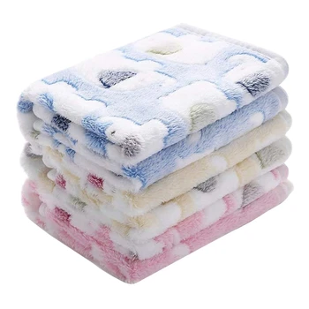

3 PCS 31 X 23Inch Blankets Super Soft Cute Pattern Pet Blanket Coral Fleece Throw for Dog Puppy Cat