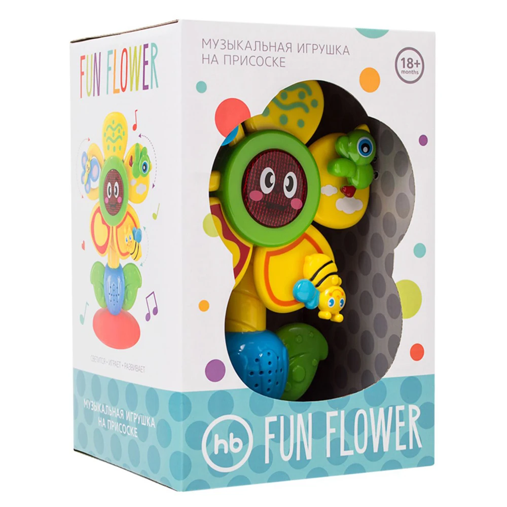 Игрушка музыкальная на присоске Happy Baby "FUN FLOWER"