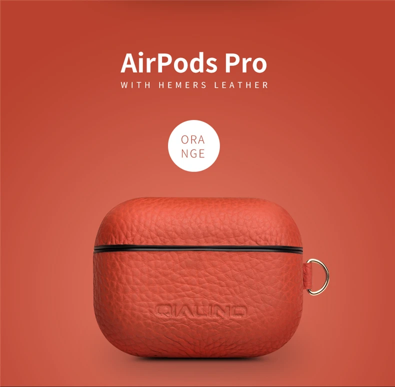 QIALINO чехол из натуральной кожи для Apple AirPods Pro, мягкий силиконовый чехол с защитой от потери, мини-карман для Apple AirPods 3, ультратонкая сумка