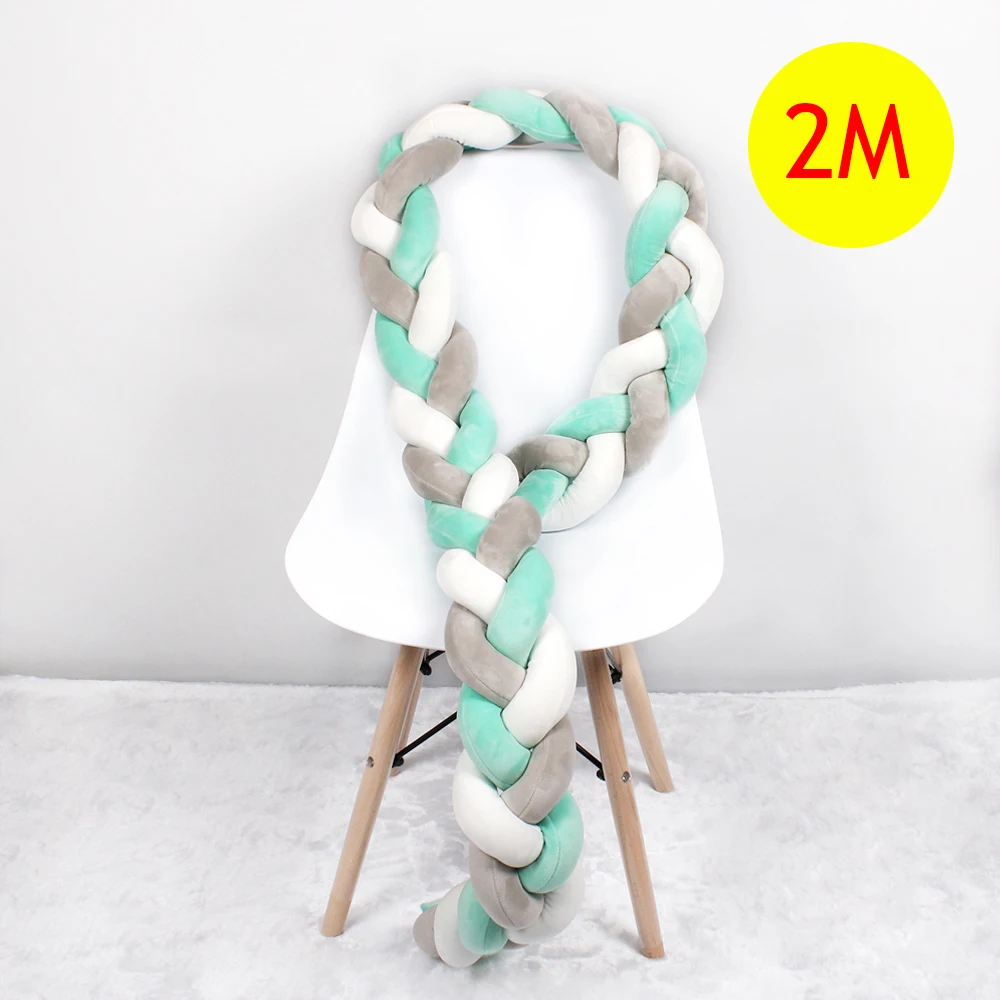Color mixing 2cm 2 м бампер для новорожденных, скандинавский узел, ручная завязанная узлом, заплетенная пинцет, подушка, подушка для защиты кроватки, коврик Украшение I украшение детской комнаты - Цвет: Color mixing 2cm