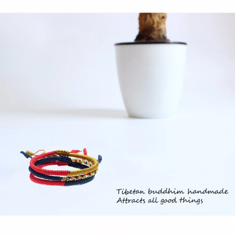 Vnox, ручная работа, счастливая веревка, Узелок, браслет для мужчин и женщин, тибетский буддийский, на удачу, Тибетские монахи для медитации и молитвы, браслет