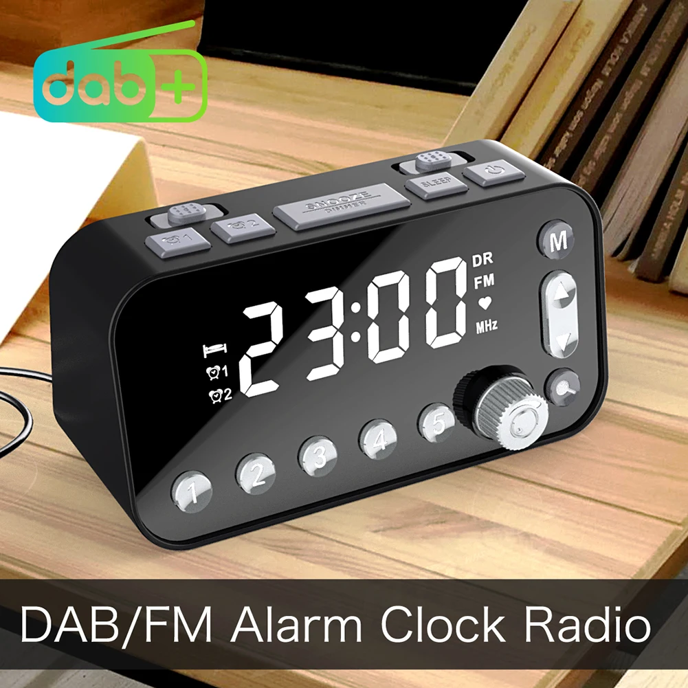 Dual LED Digital FM radio despertador relojes radio FM Radio steigen alarma Sleep timer 
