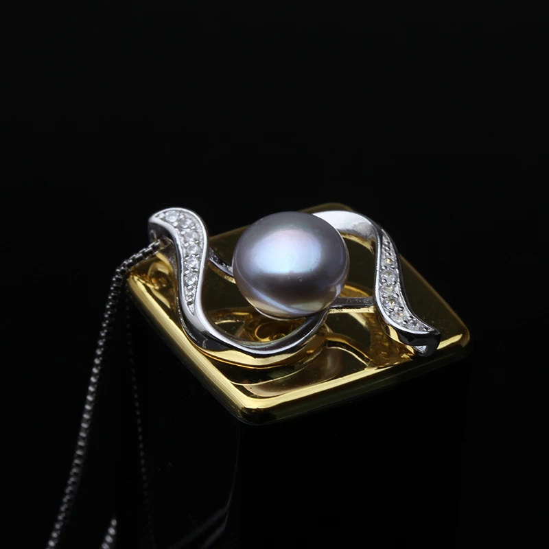 Real Natural White Pearl Pendant For Women Classic 925 Silver Necklace Girl Birthday Small Gift pendant necklace silver necklace silver pendant