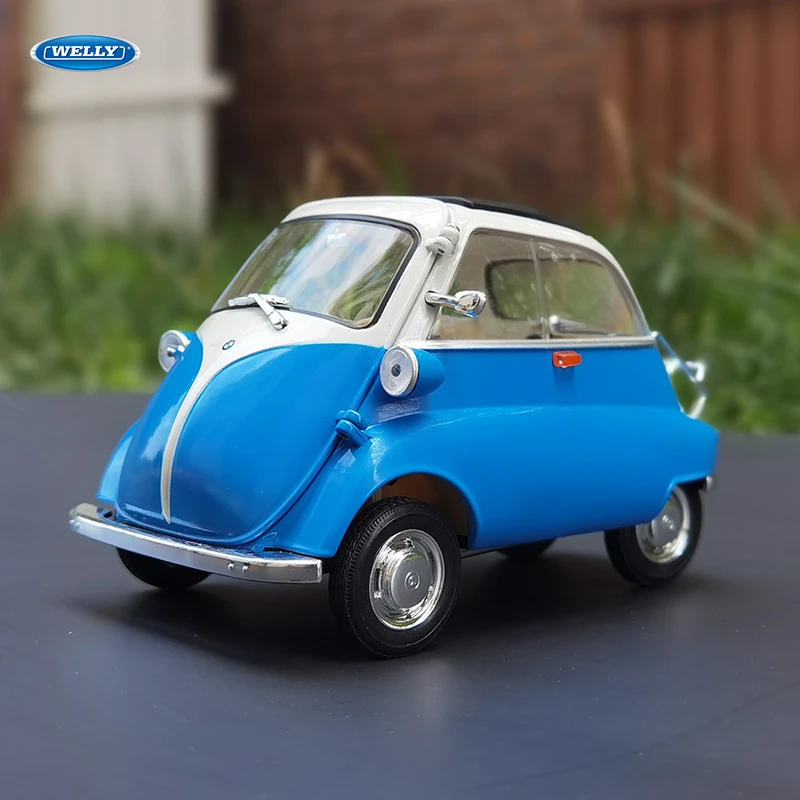 

WELLY 1:18 BMW Isetta blue car alloy car model simulation car decoration collection gift toy Die casting model boy toy