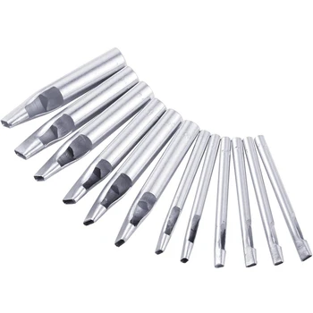 

12 Pcs Leather Craft Hole Punch Set 2Mm To 5Mm Oval Shape Oblong Shape Punch for Belt Watch Band Leather Working