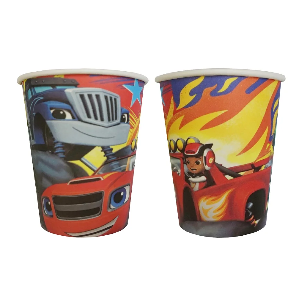 Blaze and the Monster Machines/Набор для вечеринки на день рождения, Детские вечерние принадлежности для мальчиков, бумажный стаканчик с машинкой