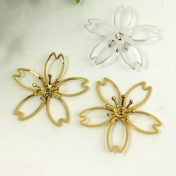 

JXMYLAI 50 PCS 27mm Metal Copper Gold/Silver Color Antique Bronze Filigree Flowers Bead Caps Base For Jewelry Making