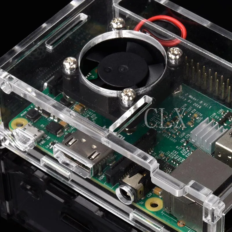 Raspberry PI 3B + прозрачный акриловый чехол корпус коробка с вентилятором для модели B и