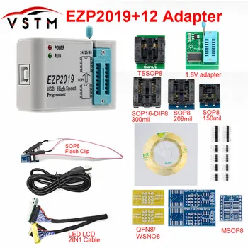 

EZP2019 high-speed USB SPI Programmer support 32M Flash 24 25 93 EEPROM 25 flash bios with Full Adapters