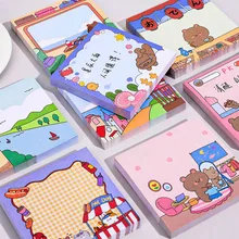 Uroczy niedźwiadek animowany dzienniczek podróżny notatnik Kawaii wiadomości notatki dekoracyjne notatnik karteczki do notowania Memo papiernicze artykuły biurowe