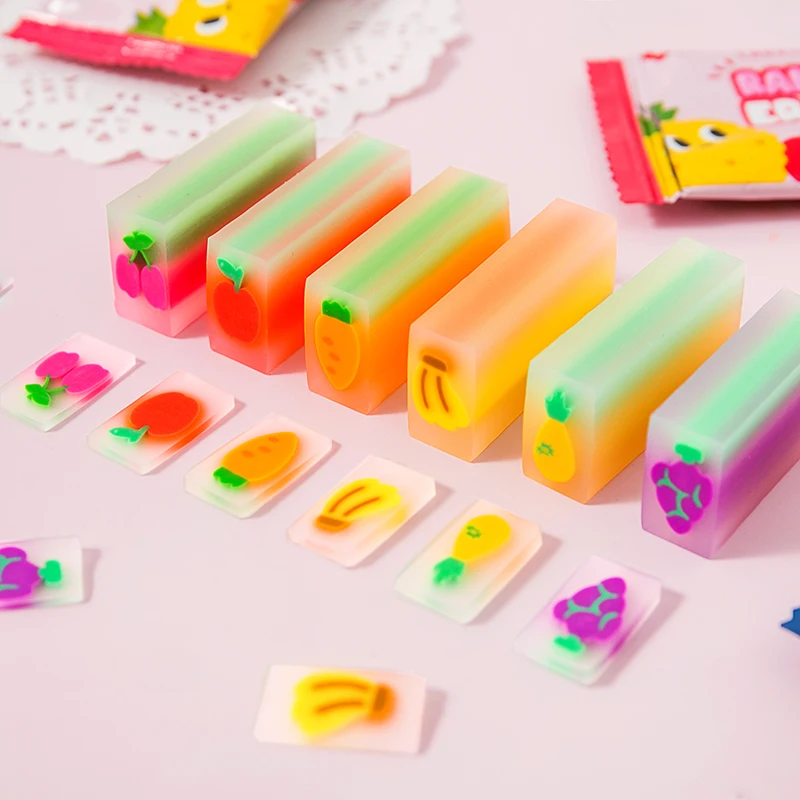 

1pcs Random Creativity Cute Candy Eraser Toffee Eraser No Debris Blind Bag Eraser Child Girl Student School Supplies Stationery