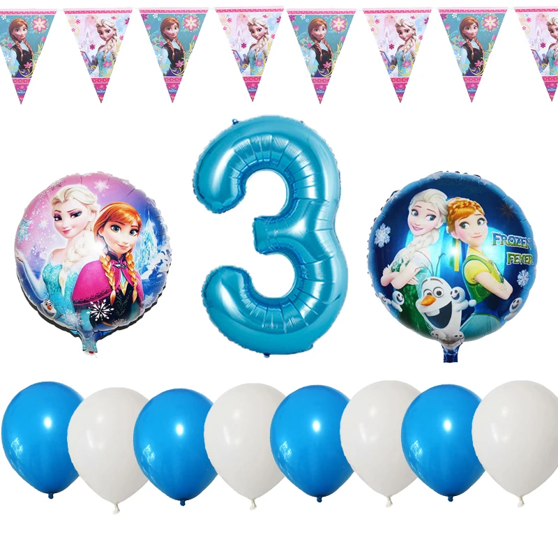 12 шт. Дисней Холодное сердце тема 1st Wish день рождения фольгированный шар детский душ вечерние украшения С Днем Рождения шар - Цвет: 3