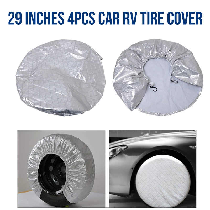 

Universal Tire Covers Protective Cover Car Parts Waterproof Snowproof 29" 4PCS RV Wheels SUV Tire Protective Cover