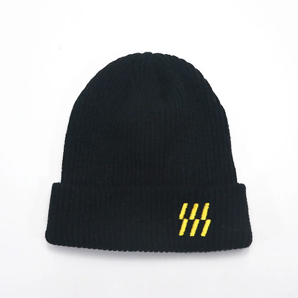 Black Skullies Beanies, детская шапка, зимняя теплая детская простая однотонная вязаная шапочка для малыша, шерстяные теплые шапки для девочек и мальчиков, Beanies Hat HOOLER - Цвет: Black
