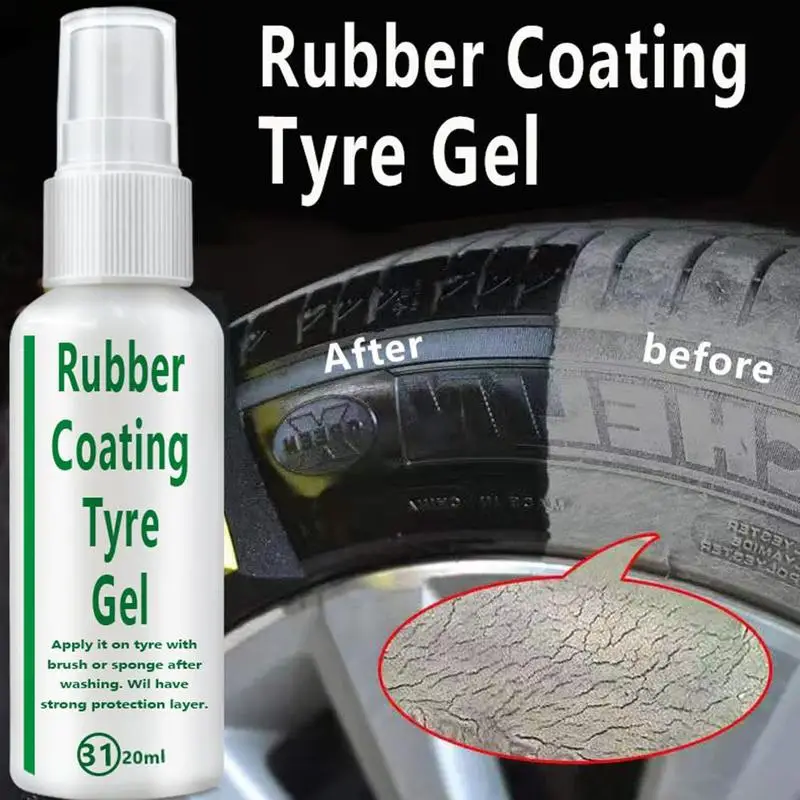 

20ml Car Tire Coating Agent Brightener Decontamination Tire Protector Car Tire Wheel Cleaning Coating Tire Restoration Accessory