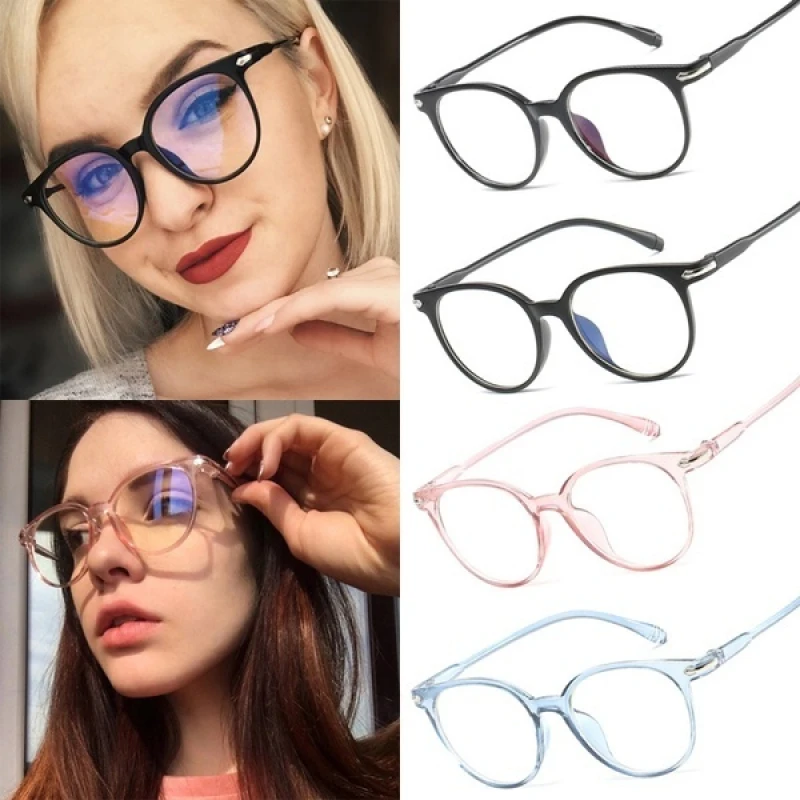 blue filter glasses European and American New Fashion Ladies Glasses Transparent Computer Game Glasses Retro Comfortable Anti-blue Literary Glasses glasses to protect eyes from screen