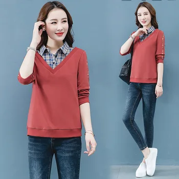 

Early Shirt Female Design Feeling Xiaozhong 2020 Season Light Cooked Foreign Style Shirt Fake Two Piece Long Sleeve Top Chao