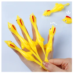 20 pçs catapulta lançamento peru divertido e complicado estilingue pintainho prática frango elástico voando dedo aves pegajoso decompressiontoy