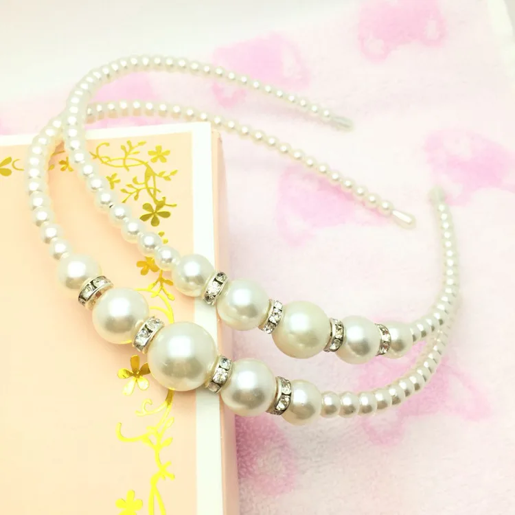 New Style Korean-style Hair Accessories Fashion Man-made Diamond Hair Bands Pearl Headband Small Jewelry 2 Yuan Shop Stall Suppl