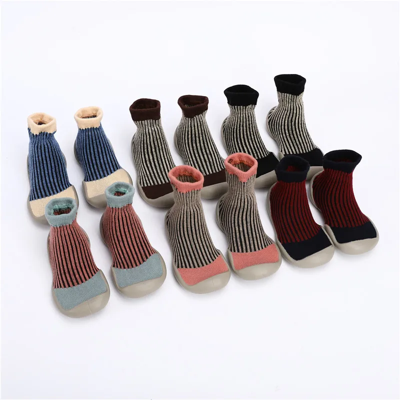 

2020 Winter New Style Infant Rubber Sole Ankle Sock Indoors And Outdoors Anti-slip Wearable Baby Toddler Shoes