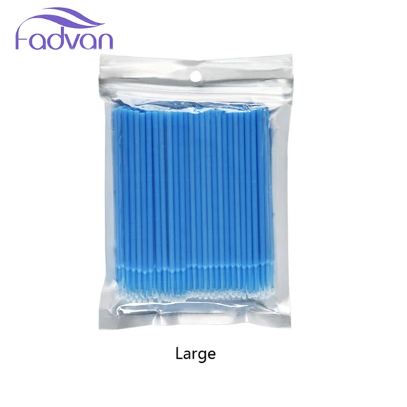 Blue Large-1 Fadvan 100 шт./пакет Одноразовые ресниц макияж кисти микро кисть туши для ресниц наращивание ресниц удаление инструмент - Цвет: Blue Large-1