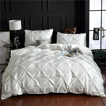 

silk-like comforter bedding set Queen King bed cover duvet cover set Bedclothes Quilt Cover Pillow case Home decoration Textile