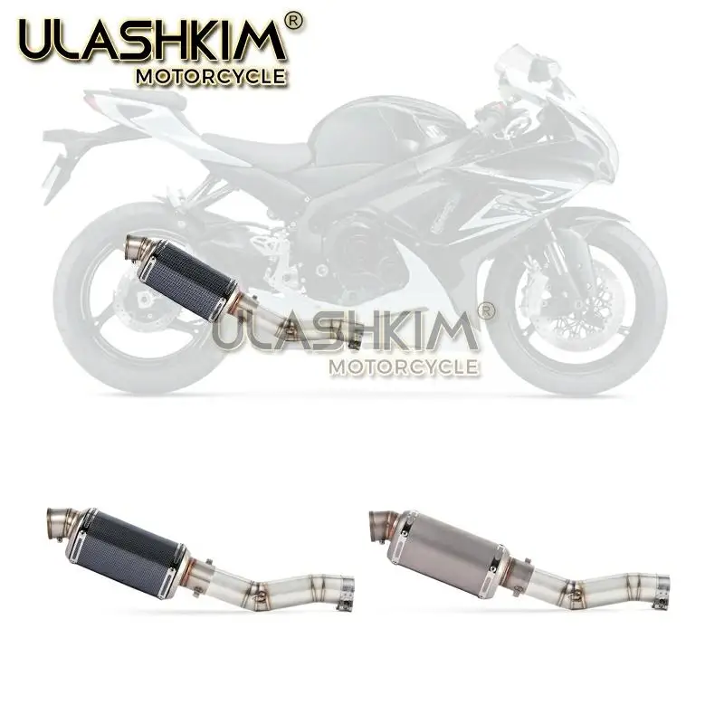 Мотоцикл Полный выхлопных среднего трубы ссылку слипоны для Suzuki GSXR600 Gsxr700 Gsxr750 k7 GSX R700 R750 R600 GSXR 600 700 750 Q