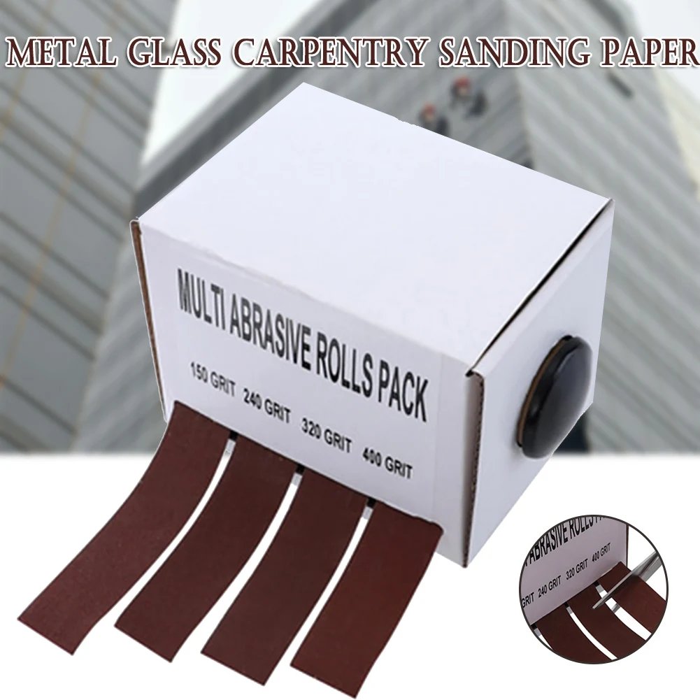 

Abrasive Paper Sandpaper with Dispenser Drawable Emery Cloth Roll Metal Glass Carpentry Sand Paper PAK55