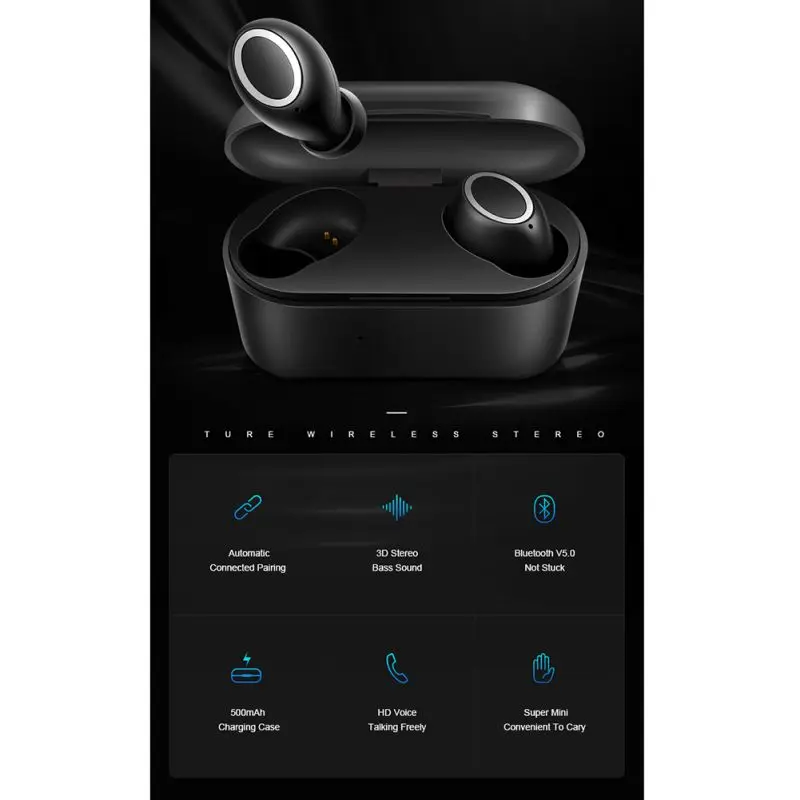 Bluetooth 5,0 наушники с зарядный чехол TWS Беспроводной спортивные сенсорный вкладыши Наушники-вкладыши