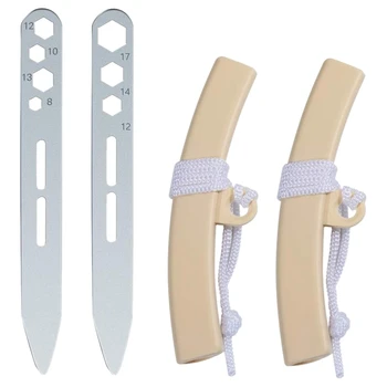 

Tire Spoon Lever Iron Tool Kit with Spanner, Motorcycle Bicycle ATV Repair Tool,2 Rim Protector Sheaths