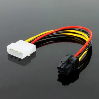 

OULLX 4Pin Male to 6 Pin Male Power Extension Cable 18cm for Graphics Card BTC Miner Computer Power Adaptor
