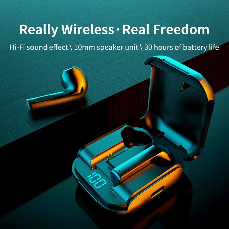 New LED Display TWS Wireless Headphones Bluetooth V5.1 Earphones Earbuds HIFI Stereo Sound Waterproof Touch Control Headsets
