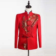 Костюм с пайетками в стиле средневекового Ренессанса; куртки с длинными рукавами и стоячим воротником; блейзеры для сцены; пальто; костюм из двух предметов