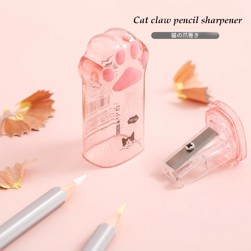 Mohamm Pencil Sharpener Random Color Creative Cat Paw Kawaii Stationery School Supplies