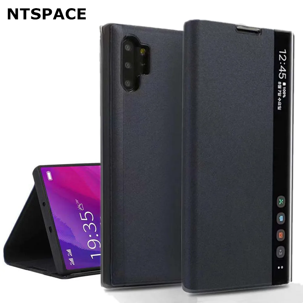 Кожаный чехол-книжка с окошком для Samsung Galaxy Note 20 10 Plus S8 S9 S10 S7 A30 A50 A70 M51 | Мобильные